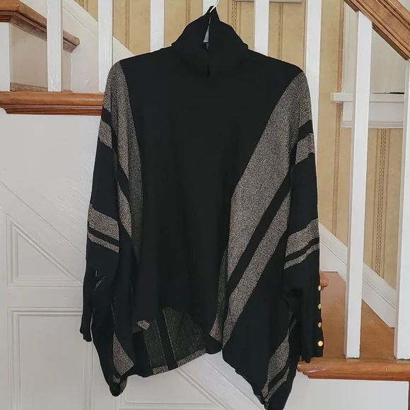 ALFANI Turtleneck Poncho Sweater Size Medium - Picture 3 of 9